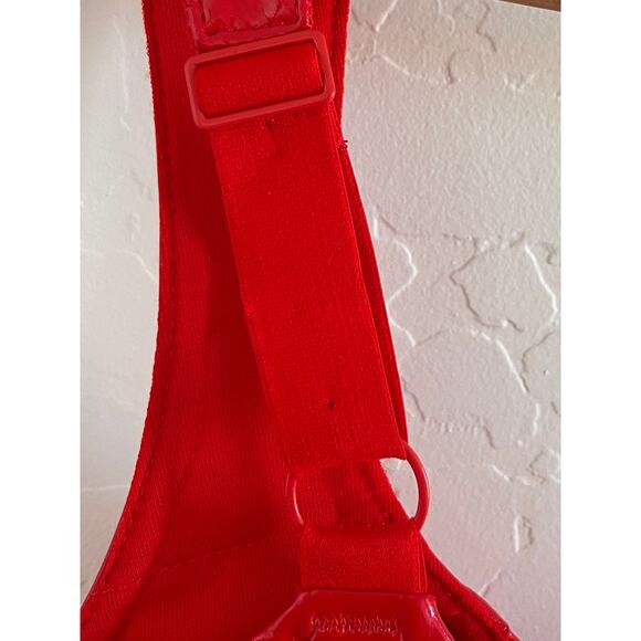 Adidas Originals X Ivy Park Latex Mini Dress Women's Size Medium Red - Picture 7 of 13